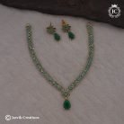224 Uncut LEaf PAttern Necklace (green) --JCNL224-699