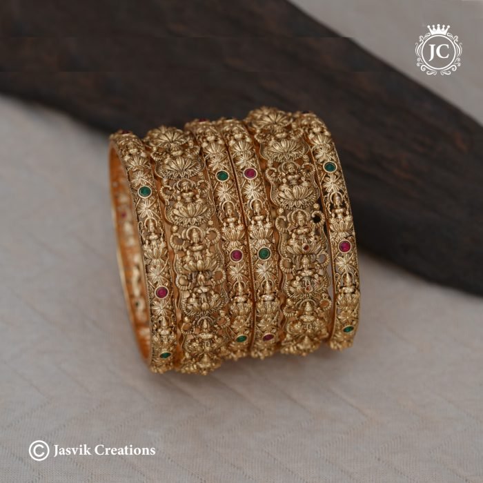 248 MAtte Finsh LAkshmi Bangle Combo Set-JCBN248 -550 (3) 248 MAtte Finsh LAkshmi Bangle Combo Set-JCBN248 -550 (3)
