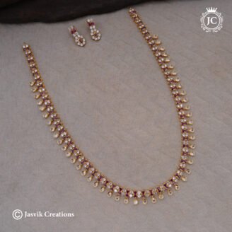 Vintage-Style Premium Ruby & White Stone Haram - JCHM262