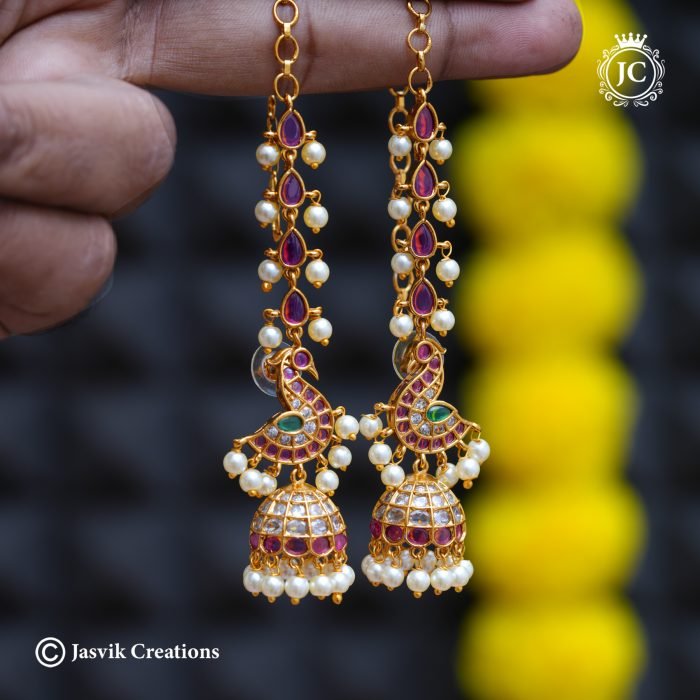 334 Premium Real Kemp Peaock JHumka MAttal -JCER334- 650 (2) 334 Premium Real Kemp Peaock JHumka MAttal -JCER334- 650 (2)
