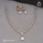391 Uncut LEaf PAttern Necklace (white) --JCNL391 -699