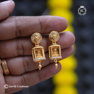 Forming Gold Replica Floral Chakra Divine Lakshmi Cage Earrings - JCER700