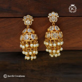 Uncut Multi-Layer Grand CZ Jhumka - JCER742