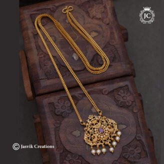Budget Friendly Premium Antique Peacock Dollar Chain (24 Inch Only )  - JCCH830