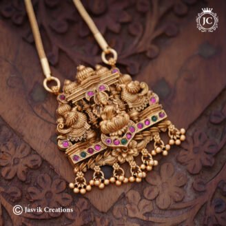 Matte Finish Lakshmi Dollar with Micro Chain - JCCH837 - 30 Inch