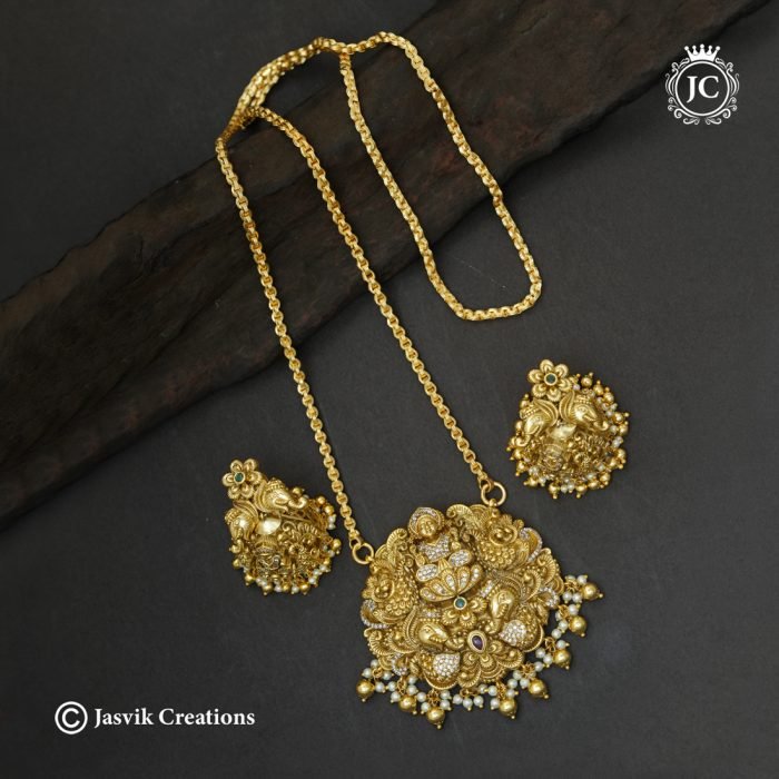 849 Nakshi Polish LAkshhmi Dollar Cahin with Big Jhumka -JCCH849- 2599 ( 30 Only) (4)
