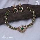 952 Premium Diamond look Emerals Necklace-JCNL952 -899 (2)
