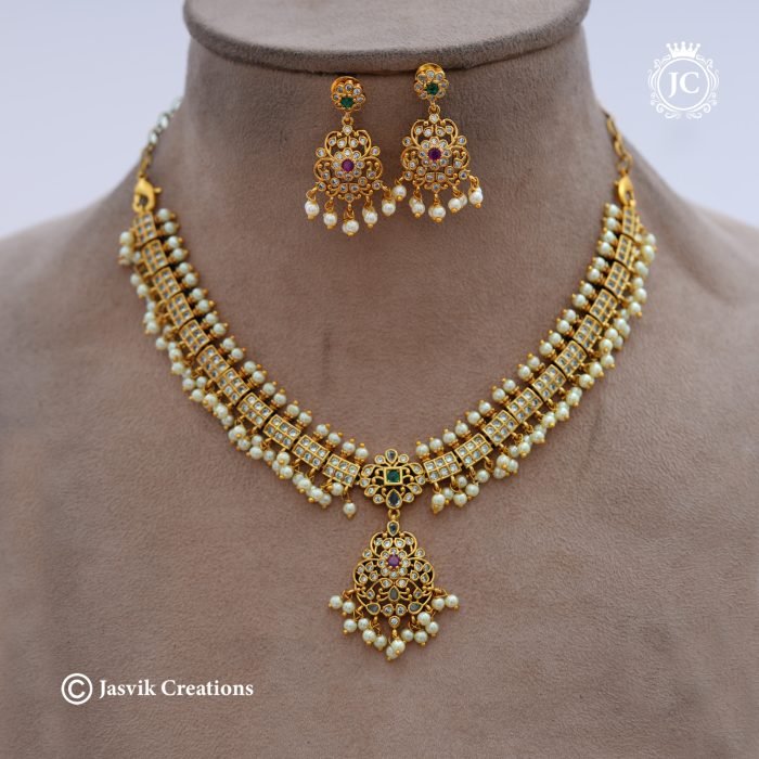 962 Vintage Look Traditional Attikai Necklace-JCNL962 - 750 (3)
