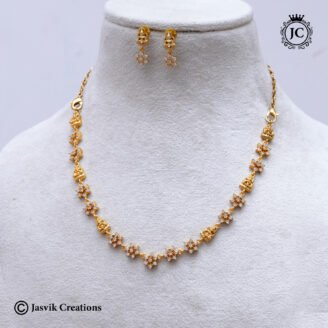 Budget-Friendly Goddess Lakshmi AD Stone Short Necklace - JCNL966