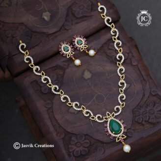 Premium AD Replica Pear-Pendant Necklace & Earrings - JCNL968