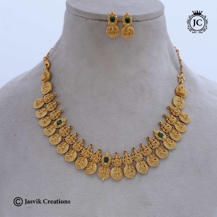 975 Real Antique Gold Replica Coin Lakshmi NEcklace- JCNL975- 699 (2)