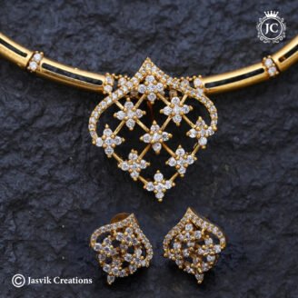 980 Diamond look Atique Finish Hasle with Pendent – JCNL980-499 (2)