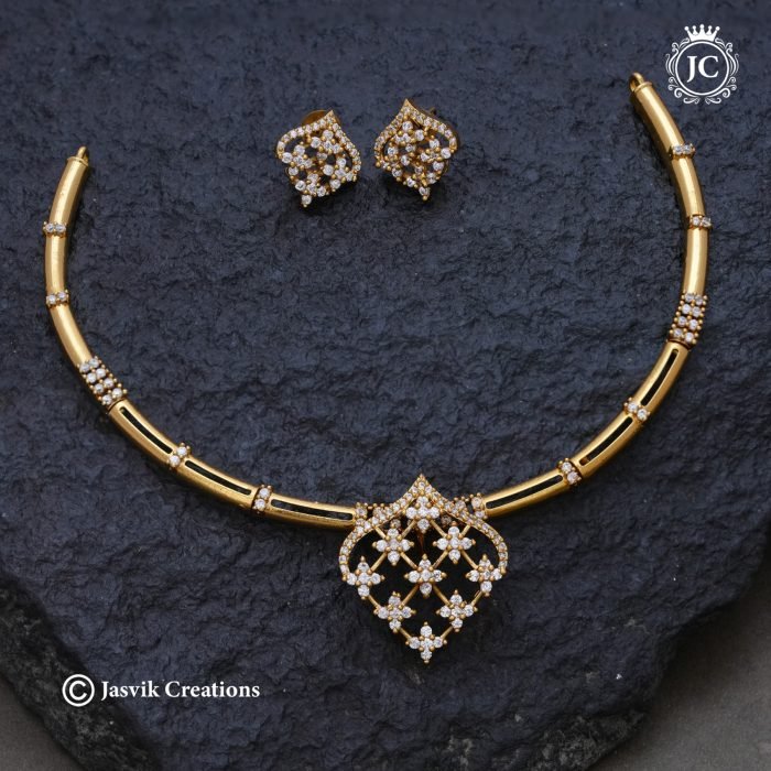 980 Diamond look Atique Finish Hasle with Pendent - JCNL980-499 (3) 980 Diamond look Atique Finish Hasle with Pendent - JCNL980-499 (3)