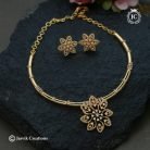 991 Micro Gold plated Flower Pattern Kante Necklace-JCNL991 - 650 (3)