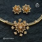 994 Micro Gold plated Flower Kante Necklace-JCNL994 - 550 (3)