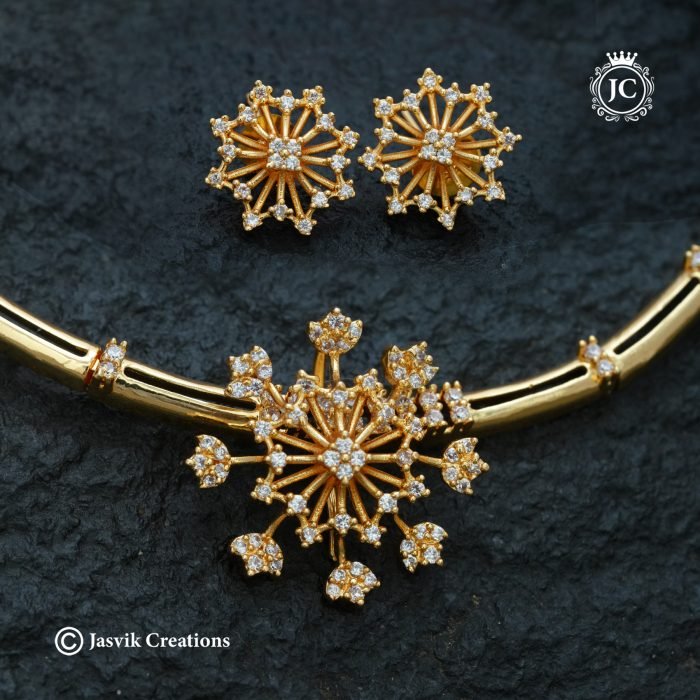 994 Micro Gold plated Flower Kante Necklace-JCNL994 - 550 (3)