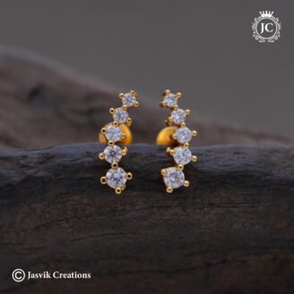 rendy Curved CZ Ear Climber Studs for Kids - JCER674